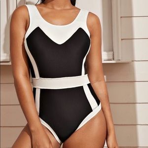Black and white One Piece swim suit
